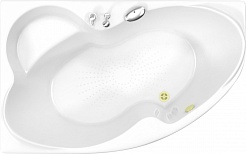 BellSan Акриловая ванна Индиго 168x110 R с гидромассажем белая/золото – фотография-1